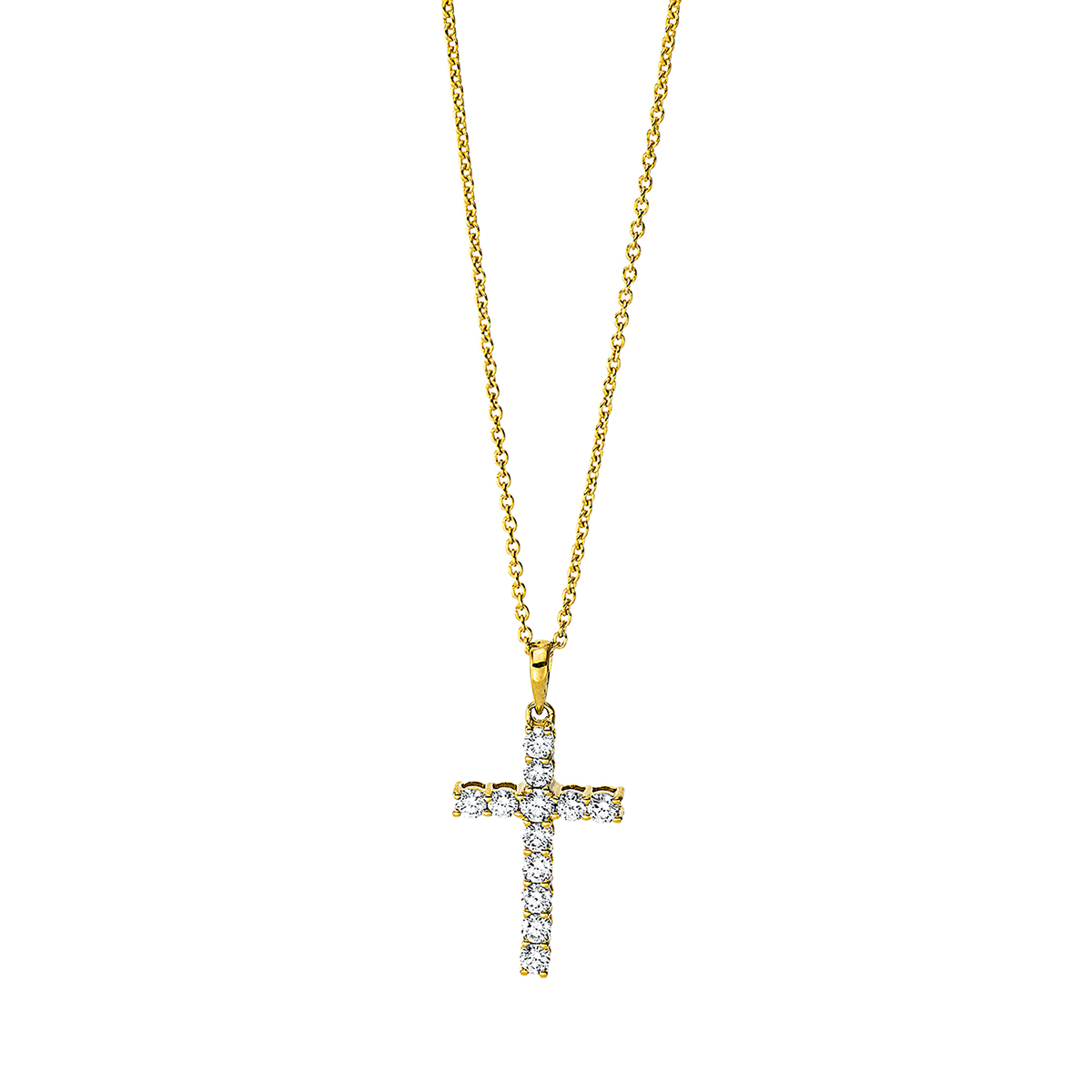 4J472G Collier Gelbgold 18kt 0,31 Diamantschmuck mit 12 Diamanten - 4J472 – Bild 1