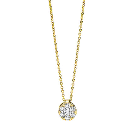 Collier Gelbgold 18kt 0,26 Diamantschmuck mit 7 Diamanten - 4K433