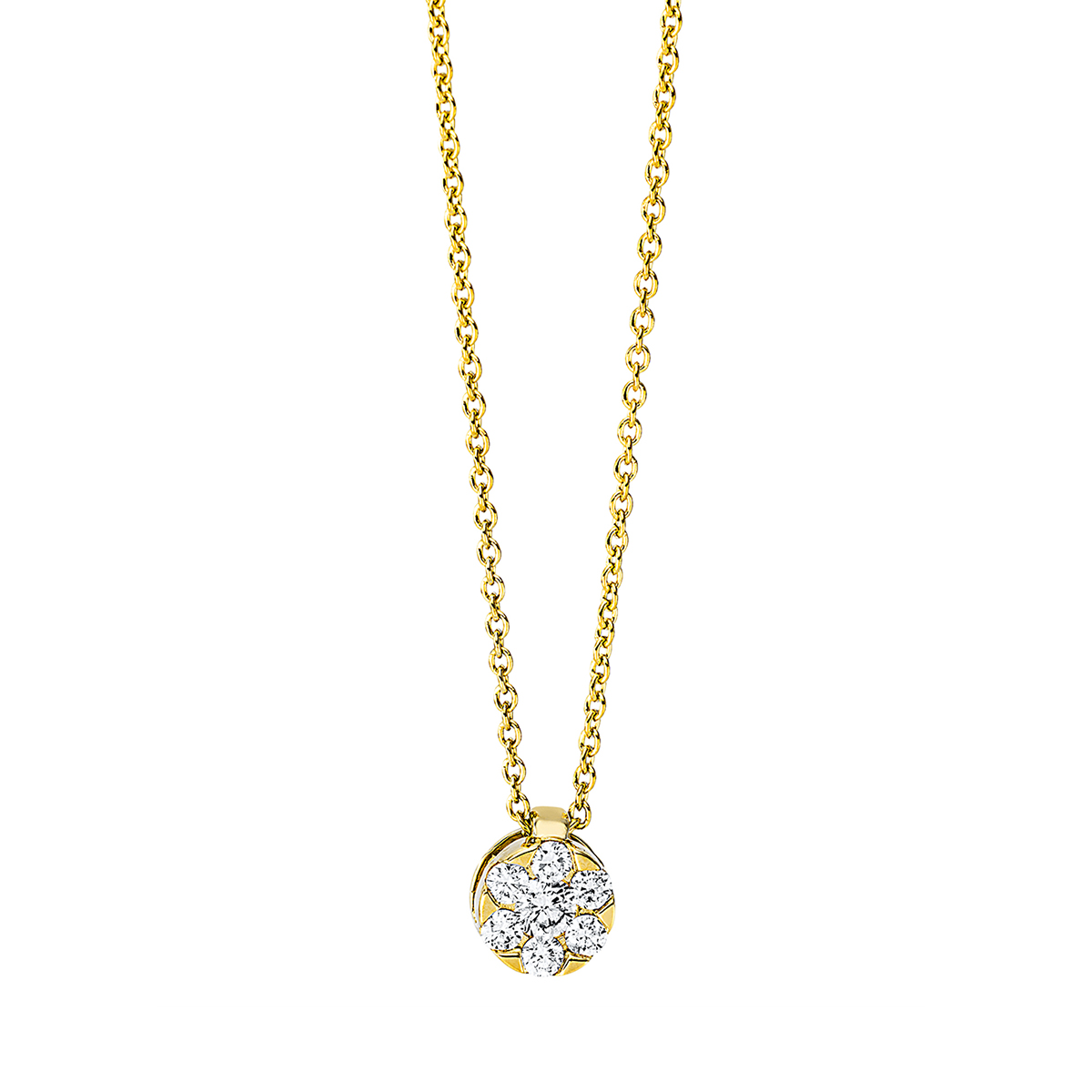 4K434G Collier Gelbgold 18kt 0,14 Diamantschmuck mit 7 Diamanten - 4K434 – Bild 1