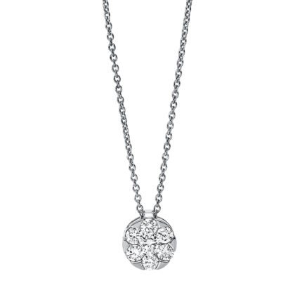 Collier Weißgold 18kt 0,37 Diamantschmuck mit 7 Diamanten - 4K435