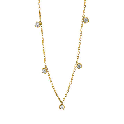 Collier Gelbgold 18kt 0,36 Diamantschmuck mit 5 Diamanten - 4L000