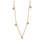 Collier Rosegold 18kt 0,36 Diamantschmuck mit 5 Diamanten - 4L000