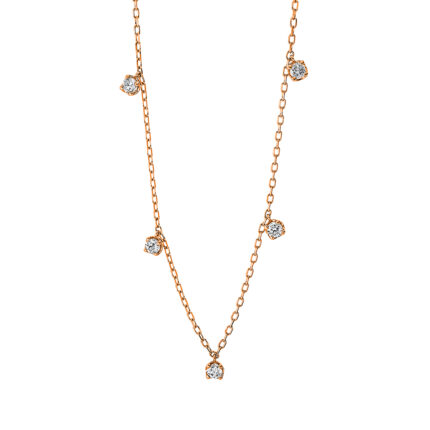 Collier Rosegold 18kt 0,36 Diamantschmuck mit 5 Diamanten - 4L000