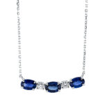 Collier Weißgold 18kt 0,18 Diamantschmuck Farbstein 1,68 ct - 4L208