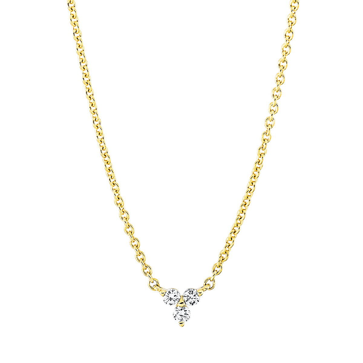 4L282G Collier Gelbgold 18kt 0,07 Diamantschmuck mit 3 Diamanten - 4L282 – Bild 1