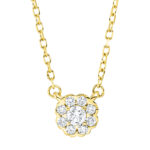 Collier Gelbgold 18kt 0,11 Diamantschmuck mit 9 Diamanten - 4L625