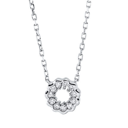 Collier Weißgold 18kt 0,07 Diamantschmuck mit 11 Diamanten - 4L626