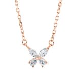 Collier Rosegold 18kt 0,17 Diamantschmuck mit 4 Diamanten - 4L627