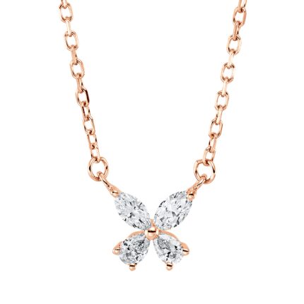 Collier Rosegold 18kt 0,17 Diamantschmuck mit 4 Diamanten - 4L627