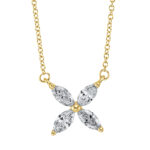 Collier Gelbgold 18kt 0,41 Diamantschmuck mit 4 Diamanten - 4L628