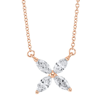 Collier Rosegold 18kt 0,39 Diamantschmuck mit 4 Diamanten - 4L628