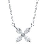 Collier Weißgold 18kt 0,31 Diamantschmuck mit 5 Diamanten - 4M107