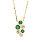 Collier Zarge Gelbgold 18kt 0,26 Diamantschmuck Farbstein 0,52 ct - 4N274