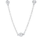 Collier Weißgold 18kt 0,92 Diamantschmuck mit 10 Diamanten - 4N668
