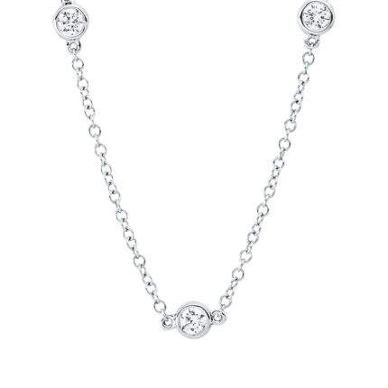 Collier Weißgold 18kt 0,92 Diamantschmuck mit 10 Diamanten - 4N668