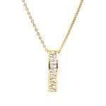 Collier Gelbgold 18kt 0,10 Diamantschmuck mit 11 Diamanten - 4N906