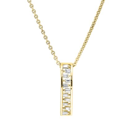 Collier Gelbgold 18kt 0,10 Diamantschmuck mit 11 Diamanten - 4N906