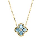 Collier Gelbgold 18kt 0,05 Diamantschmuck Farbstein 1,3 ct - 4O192