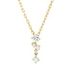 Collier Gelbgold 18kt 0,22 Diamantschmuck mit 5 Diamanten - 4O203