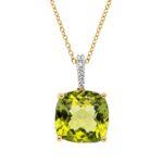 Collier Gelbgold 18kt 0,04 Diamantschmuck Farbstein 3,64 ct - 4O251