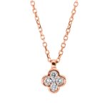 Collier Rosegold 18kt 0,10 Diamantschmuck mit 5 Diamanten - 4O280