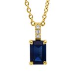 Collier 4er-Krappe Gelbgold 18kt 0,02 Diamantschmuck Farbstein 0,65 ct - 4O358