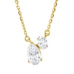 Collier Gelbgold 18kt 0,39 Diamantschmuck mit 2 Diamanten - 4O386