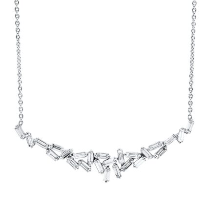 Collier Weißgold 18kt 0,78 Diamantschmuck mit 25 Diamanten - 4O641