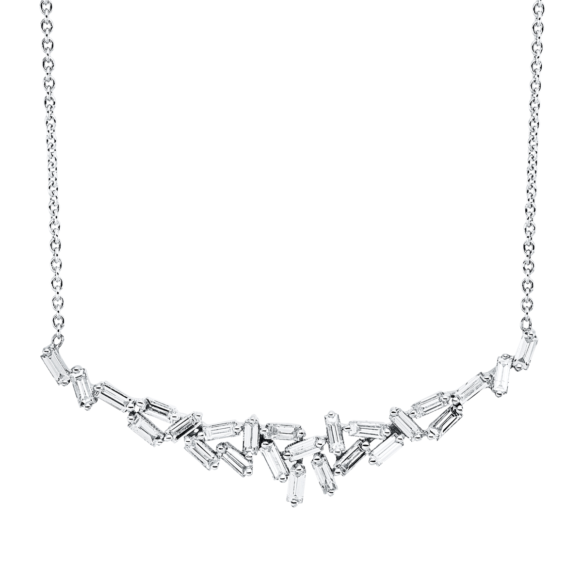 4O641W Collier Weißgold 18kt 0,78 Diamantschmuck mit 25 Diamanten - 4O641 – Bild 1