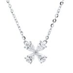 Collier Weißgold 18kt 0,57 Diamantschmuck mit 5 Diamanten - 4O648