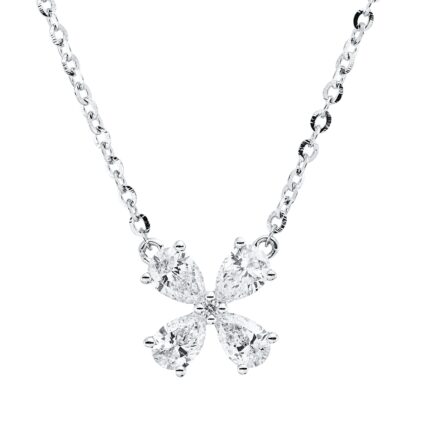 Collier Weißgold 18kt 0,57 Diamantschmuck mit 5 Diamanten - 4O648