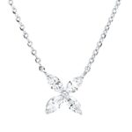 Collier Weißgold 18kt 0,55 Diamantschmuck mit 4 Diamanten - 4O649