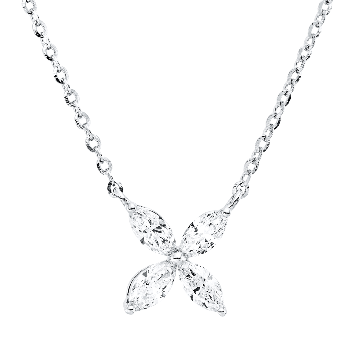 4O649W Collier Weißgold 18kt 0,55 Diamantschmuck mit 4 Diamanten - 4O649 – Bild 1