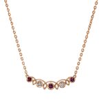 Collier Rosegold 18kt 0,04 Diamantschmuck Farbstein 0,07 ct - 4O662