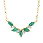 Collier Gelbgold 18kt 0,17 Diamantschmuck Farbstein 0,53 ct - 4O663