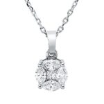 Collier Weißgold 18kt 0,34 Diamantschmuck mit 5 Diamanten - 4O762