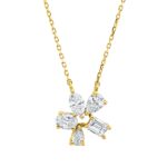 Collier Gelbgold 18kt 0,74 Diamantschmuck mit 5 Diamanten - 4O802