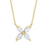 Collier Gelbgold 18kt 0,84 Diamantschmuck mit 4 Diamanten - 4O805