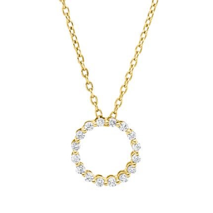 Collier Gelbgold 18kt 0,17 Diamantschmuck mit 16 Diamanten - 4O807