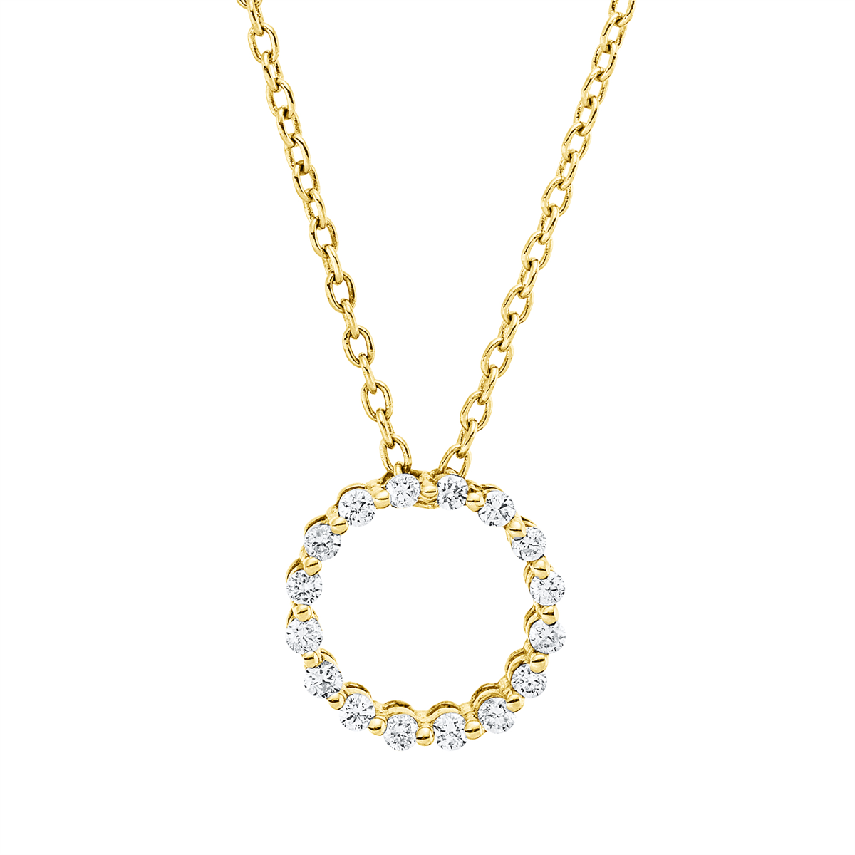 4O807G Collier Gelbgold 18kt 0,17 Diamantschmuck mit 16 Diamanten - 4O807 – Bild 1