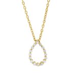 Collier Gelbgold 18kt 0,17 Diamantschmuck mit 16 Diamanten - 4O808