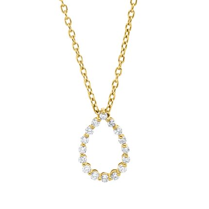 Collier Gelbgold 18kt 0,17 Diamantschmuck mit 16 Diamanten - 4O808