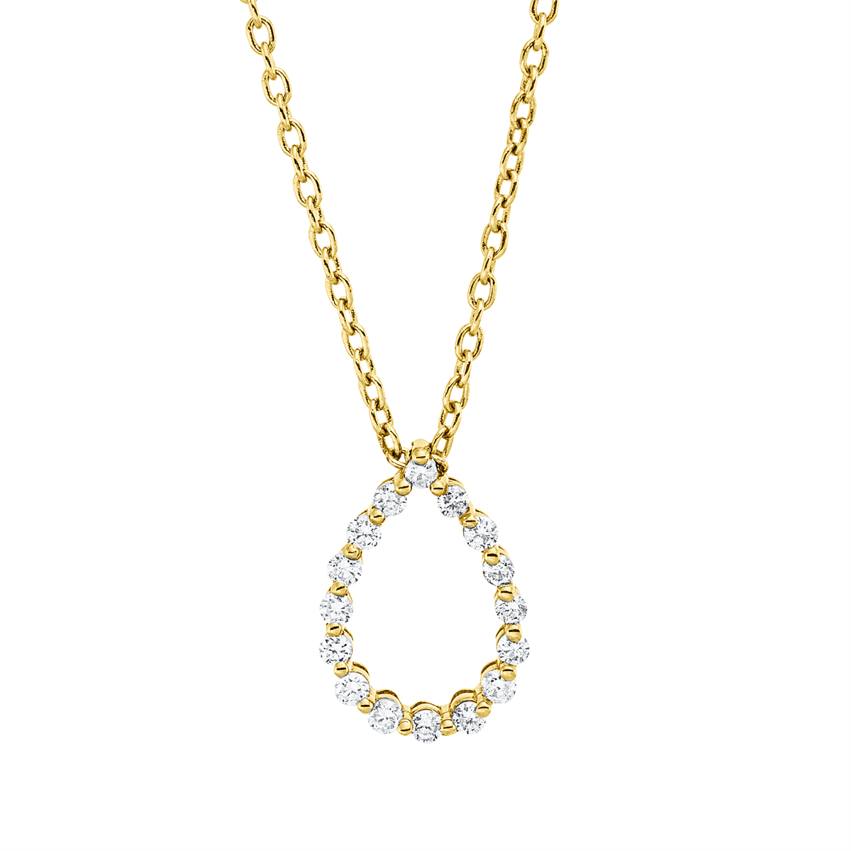 4O808G Collier Gelbgold 18kt 0,17 Diamantschmuck mit 16 Diamanten - 4O808 – Bild 1