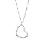 Collier Weißgold 18kt 0,04 Diamantschmuck mit 8 Diamanten - 4O809