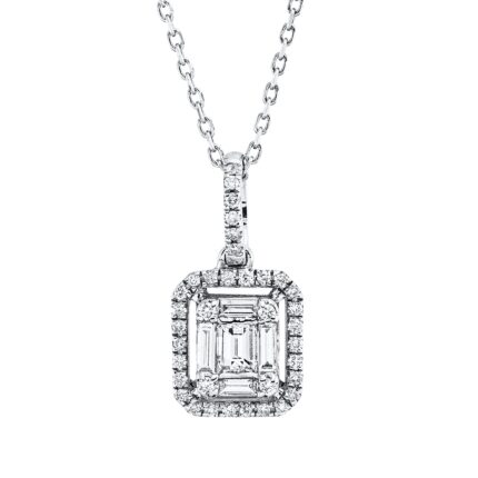 Collier Weißgold 18kt 0,31 Diamantschmuck mit 41 Diamanten - 4O823