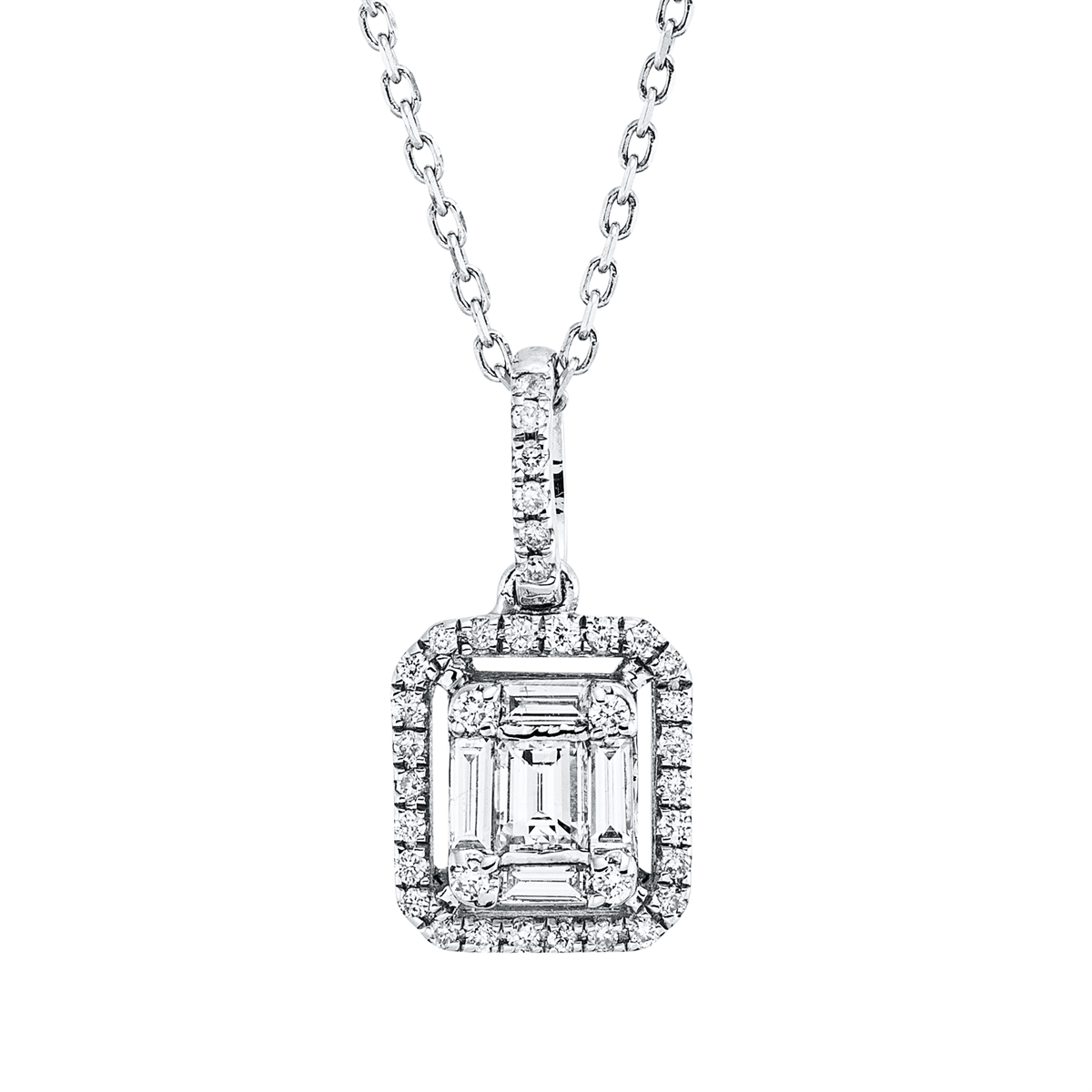 4O823W Collier Weißgold 18kt 0,31 Diamantschmuck mit 41 Diamanten - 4O823 – Bild 1