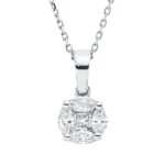 Collier Weißgold 18kt 0,31 Diamantschmuck mit 5 Diamanten - 4O825