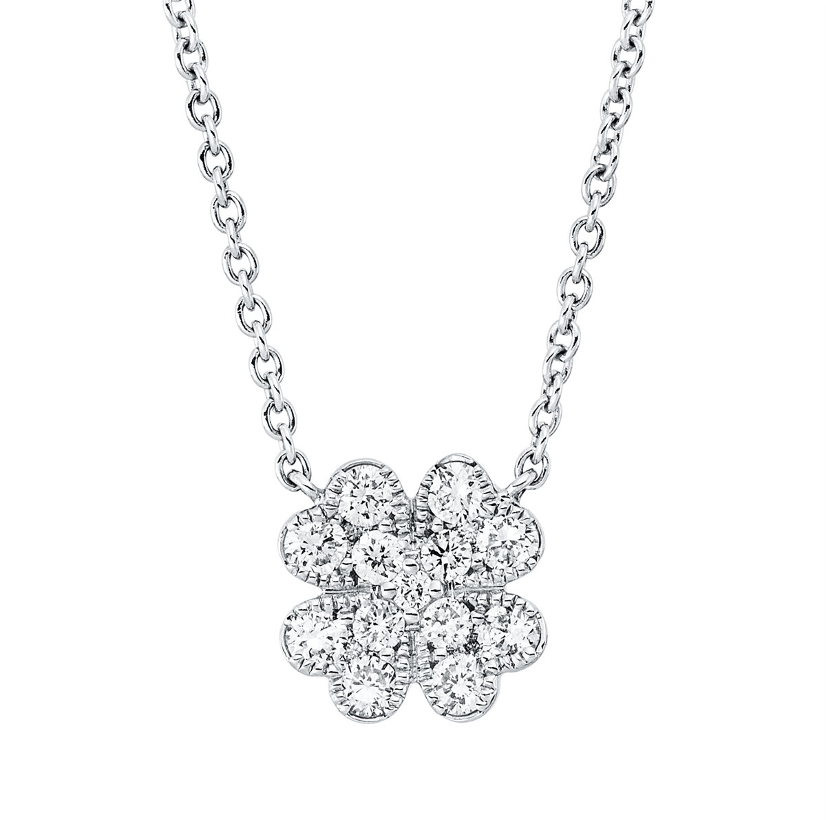 4O839W Collier Weißgold 18kt 0,33 Diamantschmuck mit 17 Diamanten - 4O839 – Bild 1