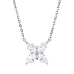 Collier Weißgold 18kt 0,29 Diamantschmuck mit 4 Diamanten - 4P215