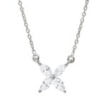 Collier Weißgold 18kt 0,15 Diamantschmuck mit 4 Diamanten - 4P309